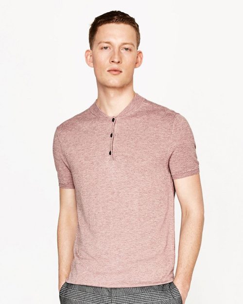 Salmon Henley Tee